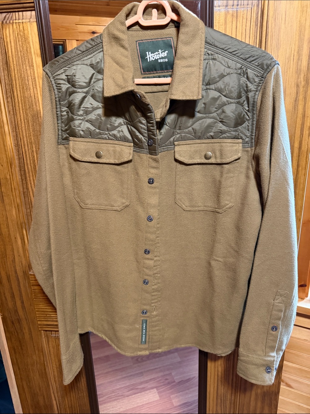 Howler Brothers Olive-Brown Quilted Yoke Button-Down Shirt
